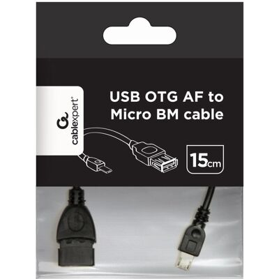 Cable USB A - Micro-USB B Gembird - 15cm - USB 2.0 - Negro Cable USB A - Micro-USB B Gembird - 15cm - USB 2.0 - Negro