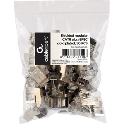 Gembird PLUG6SP/50 Abgeschirmter Modularer LAN-Stecker - Netzwerkzubehör Gembird PLUG6SP/50 Abgeschirmter Modularer LAN-Stecker - Netzwerkzubehör