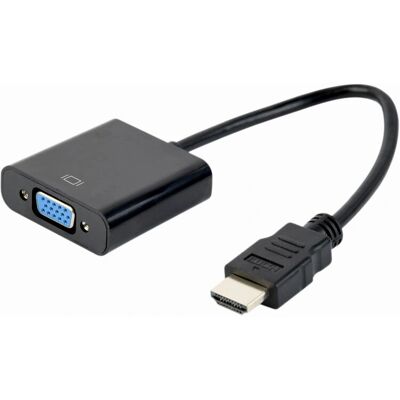 Adaptador de vídeo Gembird A-HDMI-VGA-04 - Preto Adaptador de vídeo Gembird A-HDMI-VGA-04 - Preto