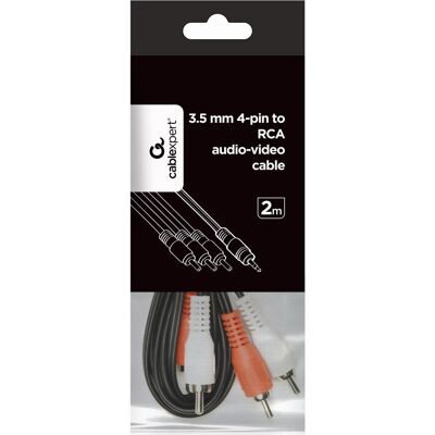 Gembird CCA-4P2R-2M Audiokabel - 3,5 mm auf 3 RCA - 2 m Gembird CCA-4P2R-2M Audiokabel - 3,5 mm auf 3 RCA - 2 m