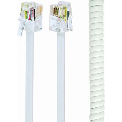 Cablu telefonic în spirală Gembird TC4P4CS-2M-W - cablu telefonic Cablu telefonic în spirală Gembird TC4P4CS-2M-W - cablu telefonic