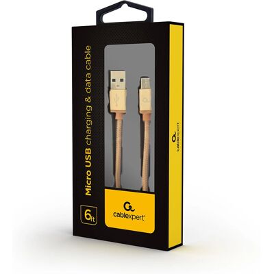 Cablexpert Micro-USB Kabel 1,8m Gold - USB 2.0 Cablexpert Micro-USB Kabel 1,8m Gold - USB 2.0