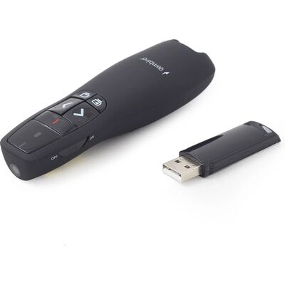 Prezentator wireless Gembird cu laser pointer - Negru Prezentator wireless Gembird cu laser pointer - Negru