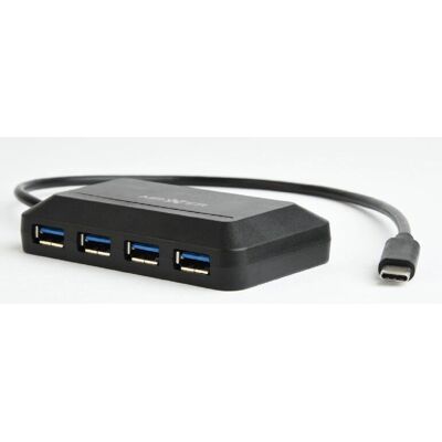 Maxxter ACT-HUB3C-4P USB-Hub - 4 Ports, Type-C, Schwarz Maxxter ACT-HUB3C-4P USB-Hub - 4 Ports, Type-C, Schwarz