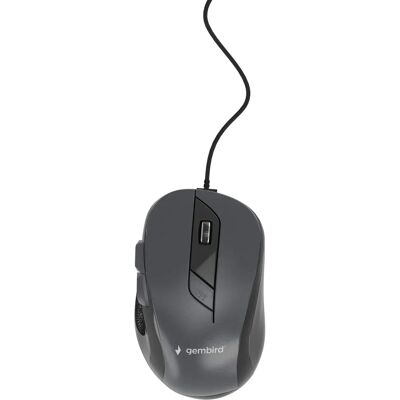 Gembird MUS-6B-01-BG Egér - Optikai - 6 gomb - Vezetékes - USB - Szürke/Fekete - Iroda Gembird MUS-6B-01-BG Egér - Optikai - 6 gomb - Vezetékes - USB - Szürke/Fekete - Iroda