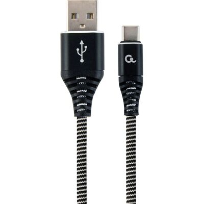 Câble Lightning Gembird CC-USB2B-AMCM-1M-BW - USB 2.0 - 1m - Publicité Câble Lightning Gembird CC-USB2B-AMCM-1M-BW - USB 2.0 - 1m - Publicité