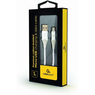 Gembird Modell CC-USB2B-AMMBM-1M-BW2 - USB Kabel Micro-USB B zu USB A Gembird Modell CC-USB2B-AMMBM-1M-BW2 - USB Kabel Micro-USB B zu USB A