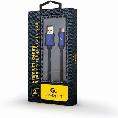 Cablexpert CC-USB2J-AMLM-2M-BL Câble Lightning - Bleu - 2M - Publicité Cablexpert CC-USB2J-AMLM-2M-BL Câble Lightning - Bleu - 2M - Publicité