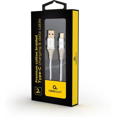 Gembird USB Kabel Model CC-USB2B-AMCM-2M-BW2 - USB 2.0, USB C, 2 m Gembird USB Kabel Model CC-USB2B-AMCM-2M-BW2 - USB 2.0, USB C, 2 m