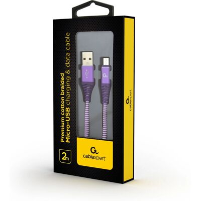 Cablexpert CC-USB2B-AMMBM-2M-PW Micro-USB Ladekabel - USB 2.0 - 2 m Cablexpert CC-USB2B-AMMBM-2M-PW Micro-USB Ladekabel - USB 2.0 - 2 m