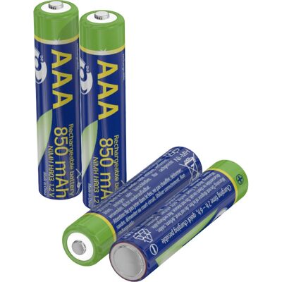 Pile rechargeable AAA NiMH 850mAh EnerGenie - Batterie - Publicité Pile rechargeable AAA NiMH 850mAh EnerGenie - Batterie - Publicité