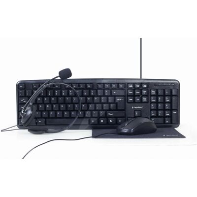 Gembird KBS-UO4-01 Zestaw Klawiatura i Mysz - US English - Czarny Gembird KBS-UO4-01 Zestaw Klawiatura i Mysz - US English - Czarny
