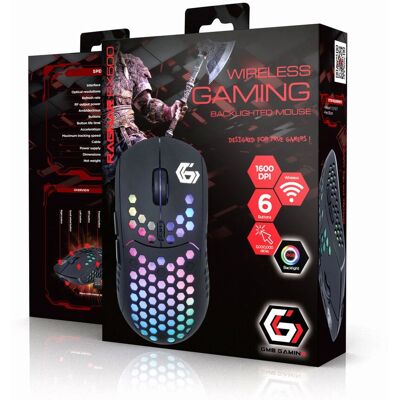 Mouse da Gaming Wireless Ambidestro Gembird WRX500 - 1600 DPI Mouse da Gaming Wireless Ambidestro Gembird WRX500 - 1600 DPI