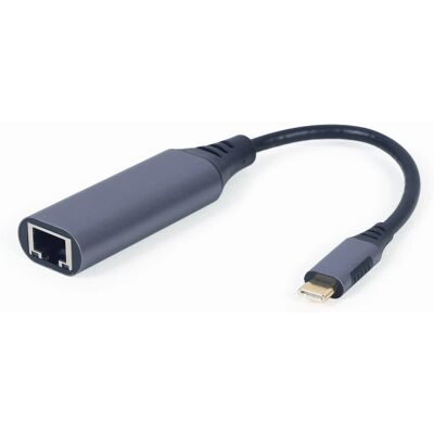 Gembird A-USB3C-LAN-01 USB-C Ethernet-Adapter - Schwarz/Grau - Dock/Port-Replikator Gembird A-USB3C-LAN-01 USB-C Ethernet-Adapter - Schwarz/Grau - Dock/Port-Replikator