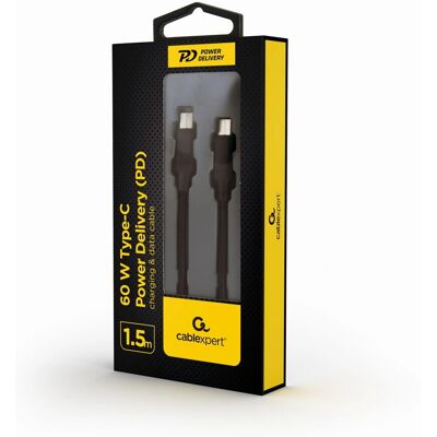 Gembird CC-USB2-CMCM60-1.5M USB 2.0 Type-C Kabel - Schwarz Gembird CC-USB2-CMCM60-1.5M USB 2.0 Type-C Kabel - Schwarz