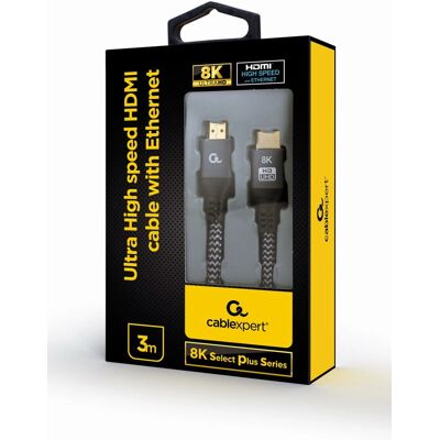 Gembird CCB-HDMI8K-3M - Ultra magas sávszélességű HDMI kábel Ethernettel Gembird CCB-HDMI8K-3M - Ultra magas sávszélességű HDMI kábel Ethernettel