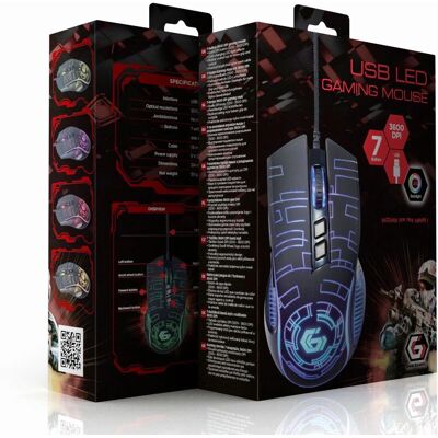 Gembird MUSG-RGB-01 Gaming-Maus - Ergonomisch 7-Tasten RGB USB Gembird MUSG-RGB-01 Gaming-Maus - Ergonomisch 7-Tasten RGB USB