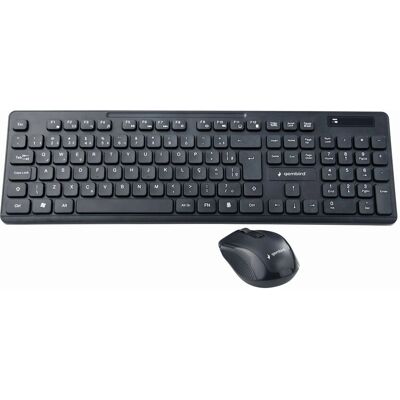 Gembird KBS-WCH-03-DE Ensemble clavier et souris sans fil - Noir - Publicité Gembird KBS-WCH-03-DE Ensemble clavier et souris sans fil - Noir - Publicité