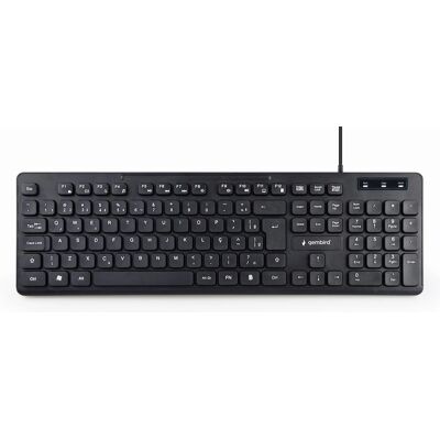 Clavier Gembird Noir - USB QWERTZ Allemand Fin - Publicité Clavier Gembird Noir - USB QWERTZ Allemand Fin - Publicité