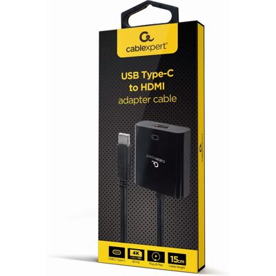 Adaptador de gráficos USB Gembird - Preto - Suporte 4K - HDMI/VGA - 15cm Adaptador de gráficos USB Gembird - Preto - Suporte 4K - HDMI/VGA - 15cm