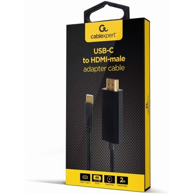 Gembird A-CM-HDMIM-01 USB Type-C HDMI Adapter 2m - Video kaapeliadapteri Gembird A-CM-HDMIM-01 USB Type-C HDMI Adapter 2m - Video kaapeliadapteri