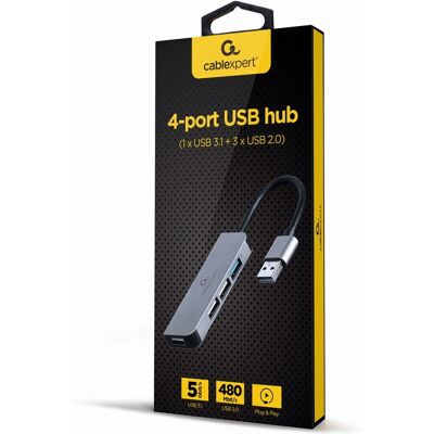 Gembird UHB-U3P1U2P3-01 Laptop Dock/Port Replikator - USB 3.2 Gen 1, Silber Gembird UHB-U3P1U2P3-01 Laptop Dock/Port Replikator - USB 3.2 Gen 1, Silber