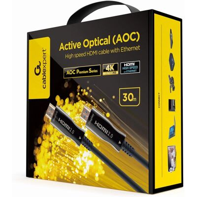 Gembird CCBP-HDMI-AOC-30M-02 Aktiivinen Optinen HDMI-kaapeli - 30m - Musta Gembird CCBP-HDMI-AOC-30M-02 Aktiivinen Optinen HDMI-kaapeli - 30m - Musta