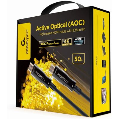 Gembird CCBP-HDMI-AOC-50M-02 Kabel HDMI wysokiej prędkości - Czarny - 50 m Gembird CCBP-HDMI-AOC-50M-02 Kabel HDMI wysokiej prędkości - Czarny - 50 m
