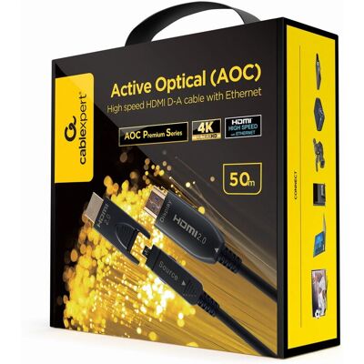 Câble HDMI Micro à Standard Gembird CCBP-HDMID-AOC-50M - 50m - Publicité Câble HDMI Micro à Standard Gembird CCBP-HDMID-AOC-50M - 50m - Publicité