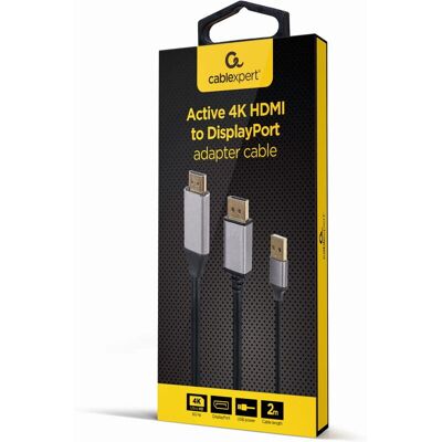 Adapter Gembird 2m HDMI do DisplayPort - Obsługa 4K Adapter Gembird 2m HDMI do DisplayPort - Obsługa 4K