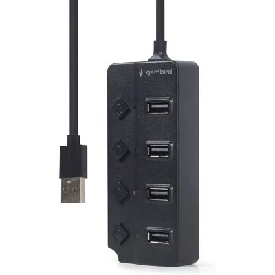 Gembird Hub USB 2.0 4 Ports avec Interrupteurs - USB 2.0 Type-A Gembird Hub USB 2.0 4 Ports avec Interrupteurs - USB 2.0 Type-A