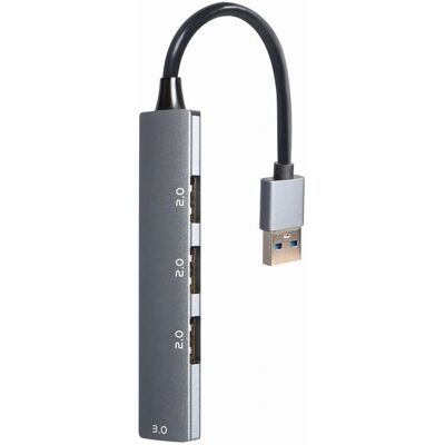 Gembird UHB-U3P1U2P3-02 USB-Hub - 4 Ports, Grau Gembird UHB-U3P1U2P3-02 USB-Hub - 4 Ports, Grau