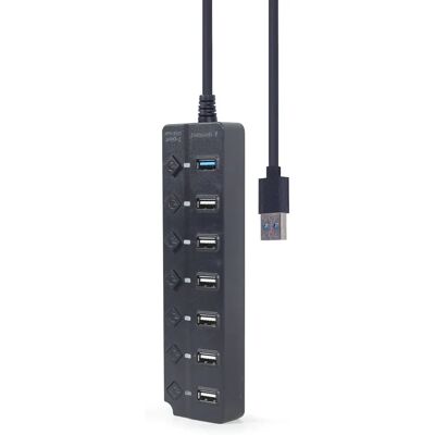 Gembird USB-Hub - 7 Ports - Schwarz Gembird USB-Hub - 7 Ports - Schwarz