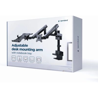 Suport monitor Gembird - Braț reglabil pentru birou 17-32 inch Negru Suport monitor Gembird - Braț reglabil pentru birou 17-32 inch Negru