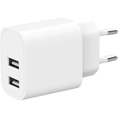 Chargeur USB 2 Ports Gembird - Blanc - 12W - Charge rapide - Publicité Chargeur USB 2 Ports Gembird - Blanc - 12W - Charge rapide - Publicité