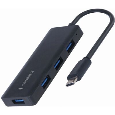 Gembird UHB-CM-U3P4-02 Schwarzer USB-C 4-Port Docking Station Gembird UHB-CM-U3P4-02 Schwarzer USB-C 4-Port Docking Station