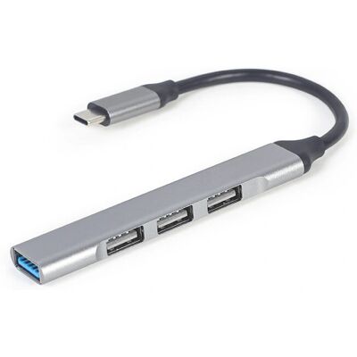 Gembird UHB-CM-U3P1U2P3-03 Hub USB Type-C 4 Ports - USB 3.1, Argent - Publicité Gembird UHB-CM-U3P1U2P3-03 Hub USB Type-C 4 Ports - USB 3.1, Argent - Publicité
