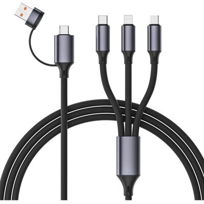 Gembird Kabelxpert Premium - Ladekabel - 24 Pin Usb-C, Micro-Usb, Lightning, 1.5 m - 4-in-1 Gembird Kabelxpert Premium - Ladekabel - 24 Pin Usb-C, Micro-Usb, Lightning, 1.5 m - 4-in-1