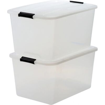 Iris Ohyama Top Box TB-45 Boîte de Rangement - Plastique Résistant aux Chocs, 45L - Publicité Iris Ohyama Top Box TB-45 Boîte de Rangement - Plastique Résistant aux Chocs, 45L - Publicité