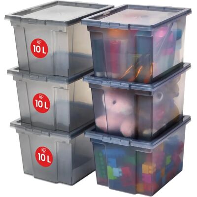 Iris Ohyama - Aufbewahrungsbox 10L Stapelbar - Grau Iris Ohyama - Aufbewahrungsbox 10L Stapelbar - Grau
