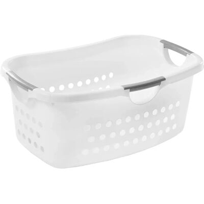 Panier à linge en plastique blanc EUHL - 40L Panier à linge en plastique blanc EUHL - 40L