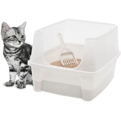 IRIS OHYAMA CLH-12 - L48,5 x 38 x 30 cm - bords hauts - pour chats - Bac à litière - Publicité IRIS OHYAMA CLH-12 - L48,5 x 38 x 30 cm - bords hauts - pour chats - Bac à litière - Publicité