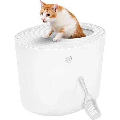 Arenero grande cubierto de Iris Ohyama con pala - WC para gatos Arenero grande cubierto de Iris Ohyama con pala - WC para gatos