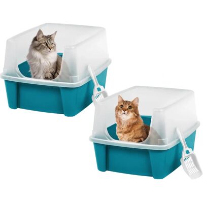 IRIS OHYAMA Lettiera Blu per Gatti con Pareti Alte - Gatto IRIS OHYAMA Lettiera Blu per Gatti con Pareti Alte - Gatto