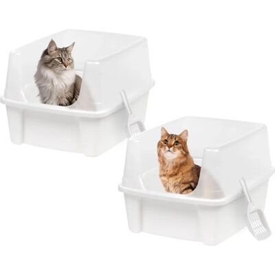 IRISOHYAMA - Katzentoilette mit hohen Seiten - Langlebiges Kunststoff IRISOHYAMA - Katzentoilette mit hohen Seiten - Langlebiges Kunststoff