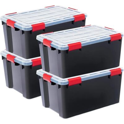 Iris Ohyama Boîte de Rangement - 50L Étanche en Plastique - Noir - Publicité Iris Ohyama Boîte de Rangement - 50L Étanche en Plastique - Noir - Publicité