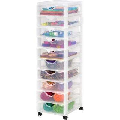 Tour de rangement Iris Ohyama - 10 tiroirs, 7L, Blanc - Storage Tower - Publicité Tour de rangement Iris Ohyama - 10 tiroirs, 7L, Blanc - Storage Tower - Publicité