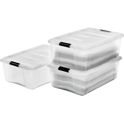 IRIS OHYAMA Boîte de Rangement 30L - Empilable, Sans BPA, Transparente - Publicité IRIS OHYAMA Boîte de Rangement 30L - Empilable, Sans BPA, Transparente - Publicité