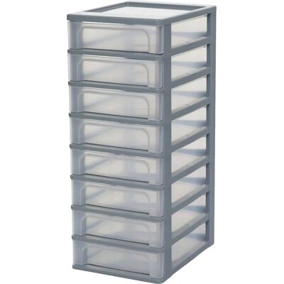 Tour de Rangement Iris Ohyama - En Plastique Durable 8 Tiroirs - Publicité Tour de Rangement Iris Ohyama - En Plastique Durable 8 Tiroirs - Publicité