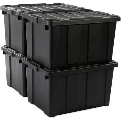 Iris Ohyama Cajas de Almacenamiento - 4 Contenedores de Plástico 68L con Asas Iris Ohyama Cajas de Almacenamiento - 4 Contenedores de Plástico 68L con Asas
